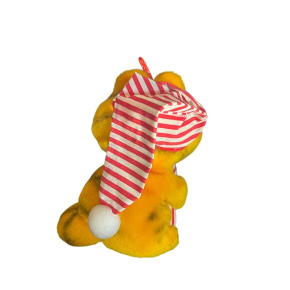 Vintage 1981 Dakin Garfield Christmas Holiday 8” Plush with Candy Crane & Hat - Picture 4 of 5